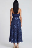 Sweetheart A Line Light Blue Wedding Guest Dress with Appliques