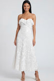 Sweetheart A Line Light Blue Wedding Guest Dress with Appliques