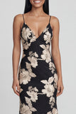 Sage Green Mermaid Floral Wedding Guest Dress with Lace-up Back
