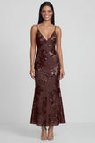 Sage Green Mermaid Floral Wedding Guest Dress with Lace-up Back