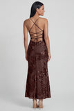 Sage Green Mermaid Floral Wedding Guest Dress with Lace-up Back