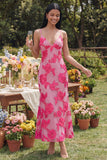 Sage Green Mermaid Floral Wedding Guest Dress with Lace-up Back