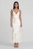 Sage Green Mermaid Floral Wedding Guest Dress with Lace-up Back