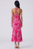 Halter Yellow Keyhole Mermaid Wedding Guest Dress with Appliques
