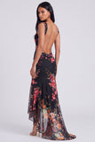 Mermaid Ivory Floral Corset High-Low Wedding Guest Dress