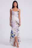 Mermaid Ivory Floral Corset High-Low Wedding Guest Dress