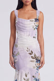 Mermaid Ivory Floral Corset High-Low Wedding Guest Dress