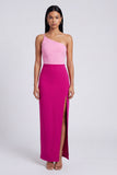 Sheath Colour-Block Pink and Fuchsia Formal Dress with Slit
