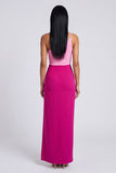 Sheath Colour-Block Pink and Fuchsia Formal Dress with Slit