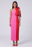Fuchsia and Red Sheath Formal Dress with Slit