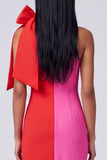 Fuchsia and Red Sheath Formal Dress with Slit