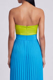 Sweetheart A Line Cut Out Green and Blue Formal Dress