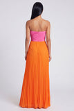 Colour-Block Pink and Orange Sweetheart Formal Dress