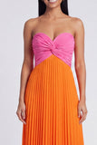 Colour-Block Pink and Orange Sweetheart Formal Dress