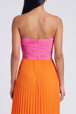 Colour-Block Pink and Orange Sweetheart Formal Dress