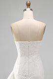 Sweetheart Ivory A Line Ruffled Beaded Floral Graduation Dress