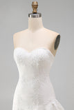 Sweetheart Ivory A Line Ruffled Beaded Floral Graduation Dress