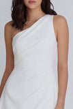 Ivory A Line One Shoulder Mini Graduation Dress