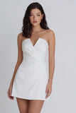 Simple Cut Out A Line Ivory Graduation Dress