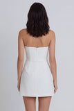 Simple Cut Out A Line Ivory Graduation Dress