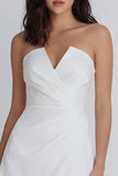 Simple Cut Out A Line Ivory Graduation Dress