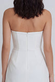 Simple Cut Out A Line Ivory Graduation Dress