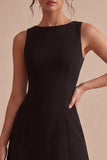 Black A Line Sleeveless Mini Dress