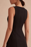 Black A Line Sleeveless Mini Dress