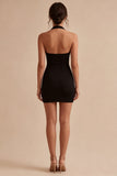 Black Halter Bodycon Mini Dress