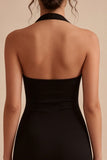 Black Halter Bodycon Mini Dress