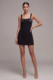 Black Bodycon Mini Dress with Keyhole