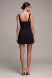 Black Bodycon Mini Dress with Keyhole