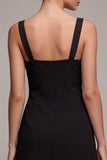 Black Bodycon Mini Dress with Keyhole