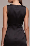 Black Bateau Neck Bowed Cut Out Bodycon Mini Dress