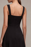 Black A Line Midi Dress with Slit