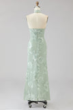 Halter Sage Mermaid Floral Wedding Guest Dress with Scarf
