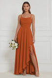 Dusty Sage Spaghetti Straps Ruffled Asymmetrical Floral Bridesmaid Dress
