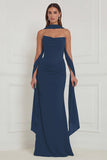 Strapless Floral Dusty Sage Bridesmaid Dress with Scarf