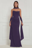 Strapless Floral Dusty Sage Bridesmaid Dress with Scarf