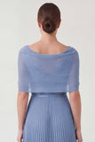 2 Piece Dusty Blue Strapless Mum of the Bride Dress with Cape