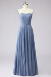 2 Piece Dusty Blue Strapless Mum of the Bride Dress with Cape