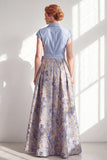 Green Jacquard A Line Mum of the Bride Dress with Sash