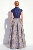 Green Jacquard A Line Mum of the Bride Dress with Sash
