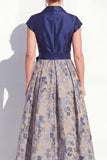 Green Jacquard A Line Mum of the Bride Dress with Sash
