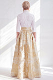 Jacquard Collar Fuchsia Flower Mother of the Bride Dress