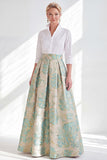 Jacquard Collar Fuchsia Flower Mother of the Bride Dress