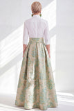 Jacquard Collar Fuchsia Flower Mother of the Bride Dress