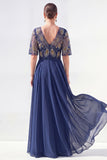Green Beaded V-Neck Chiffon Mother of the Bride Dress