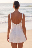Lace A Line Bateau Neck Ivory Graduation Dress