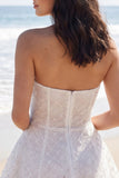Ivory Strapless A Line Graduation Dress